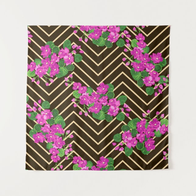 Tapiz Patrón ardiente e inquebrantable en flores dulces. (Anverso)