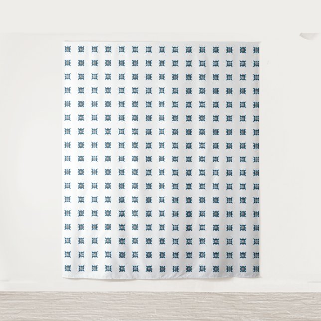 Tapiz Patrón Art Deco Azul (Anverso)