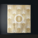 Tapiz Patrón Art-deco dorado y blanco n.º 38<br><div class="desc">Elegante patrón geométrico oro y blanco art-deco con monograma opcional.</div>