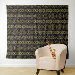 Tapiz Patrón Art Deco en negro y oro<br><div class="desc">Patrón Art Deco con círculos en negro y oro. Tapiz artístico .</div>