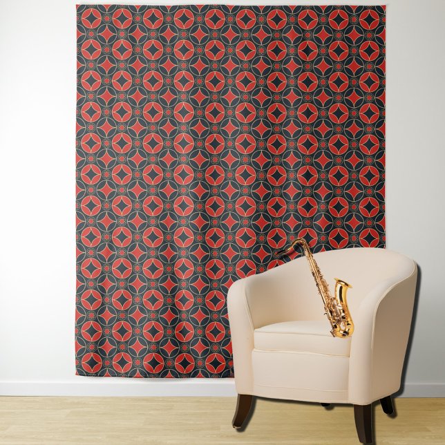 Tapiz patrón art deco en rojo y negro (Subido por el creador)