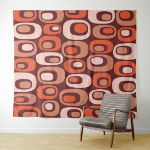 Tapiz Patrón atómico moderno de mediados de siglo