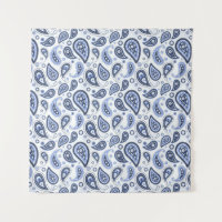 Patrón azul paisley