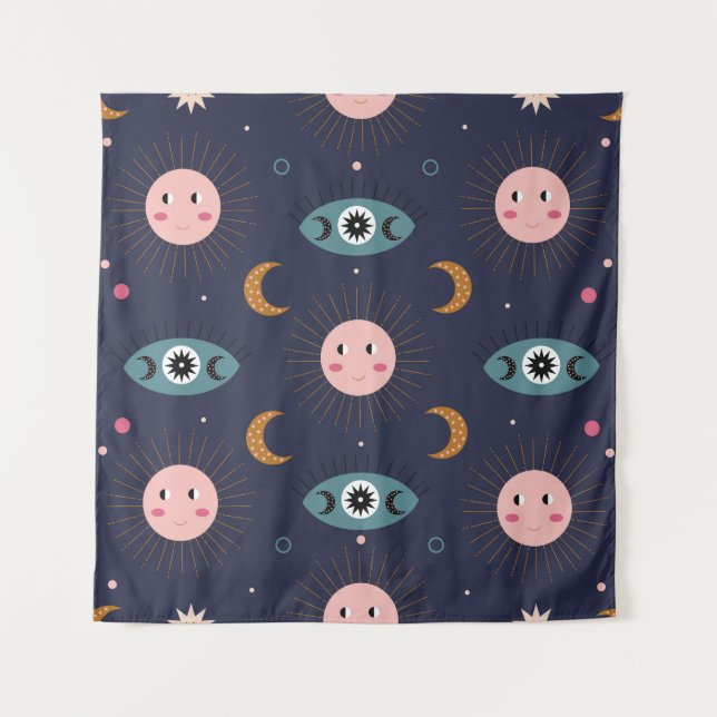 Tapiz Patrón boho bebé, estilo hippie chic. (Anverso)