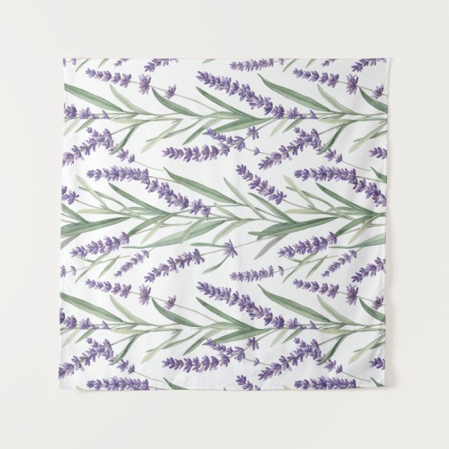 Tapiz Patrón botánico de lavanda (Anverso)