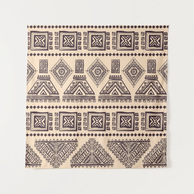 Tapiz Patrón comercial tribal, étnico, vintage (Anverso)