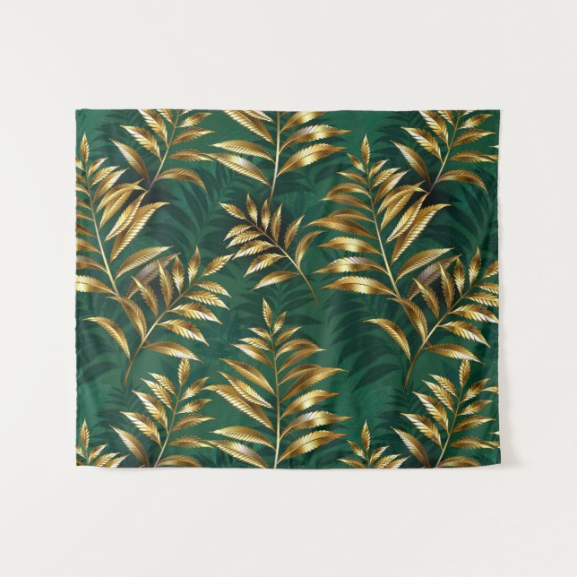 Tapiz Patrón continuo con helechos dorados (Anverso (horizontal))