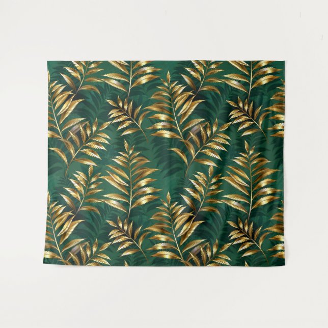 Tapiz Patrón continuo con helechos dorados (Anverso (horizontal))