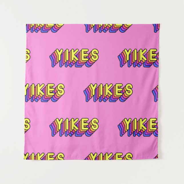 Tapiz Patrón continuo con las palabras "Yikes" aisladas  (Anverso)