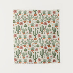 Tapiz Patrón continuo de cactus del desierto suculento