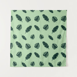 Tapiz Patrón continuo de hojas de Monstera y palmeras tr