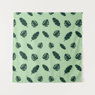 Tapiz Patrón continuo de hojas de Monstera y palmeras tr