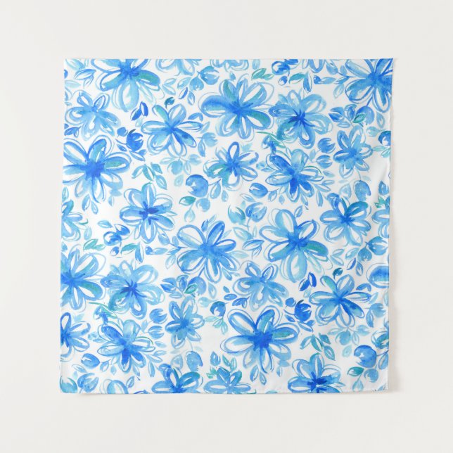 Tapiz Patrón curtido de color floral de chintz (Anverso)