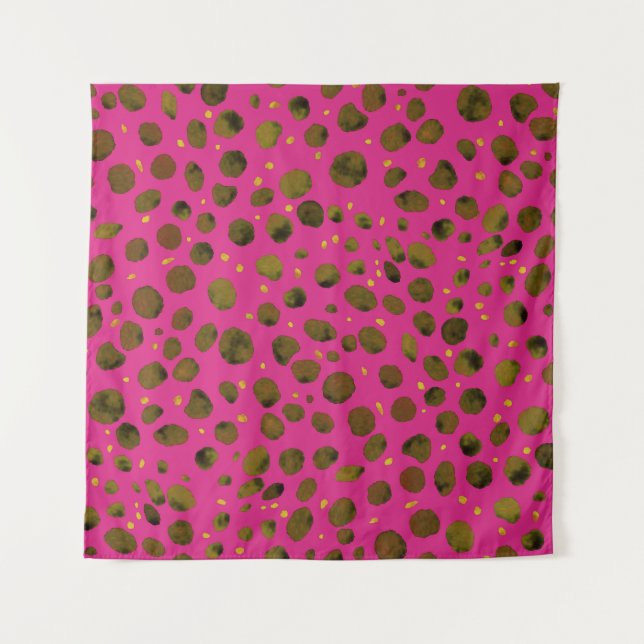 Tapiz Patrón de acuarela con piel abstracta de chita. (Anverso)