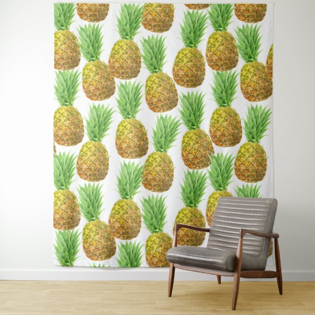 Tapiz Patrón de acuarela de piña (In situ)
