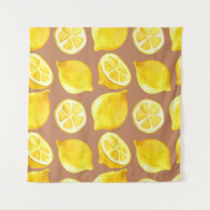 Tapiz Patrón de acuarela sin foco con limones