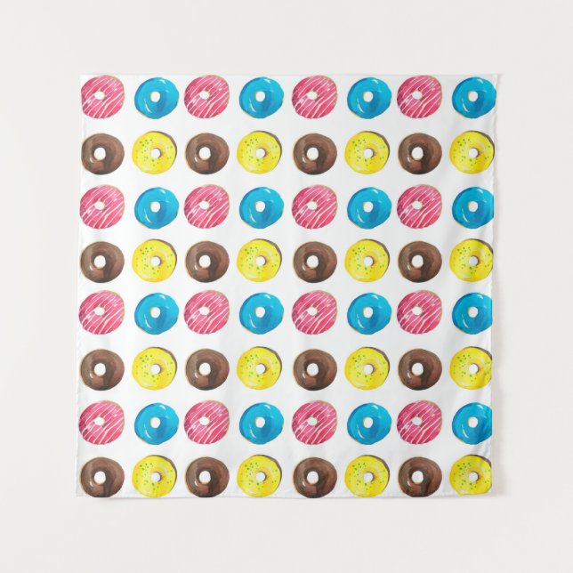 Tapiz Patrón de acuarela sin foco con pequeños donuts (Anverso)