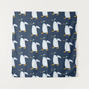 Tapiz Patrón de acuarela sin foco con pingüino