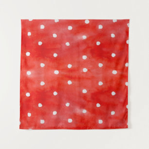 Tapiz Patrón de acuarela sin foco puntos de polka rojo