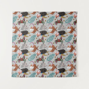 Tapiz Patrón de animales acuáticos   vida submarina en l