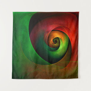 Tapiz Patrón de arte abstracto moderno de floración verd