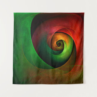 Tapiz Patrón de arte abstracto moderno de floración verd