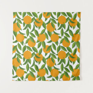 Tapiz Patrón de arte de árbol naranja sin foco.