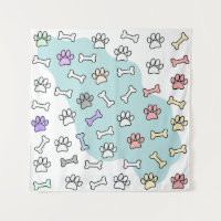 Patrón de arte de huellas de patas y huesos de per
