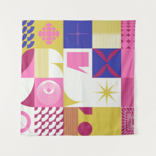 Tapiz Patrón de arte neo-modernista hecho con g abstract