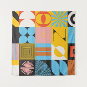 Tapiz Patrón de arte neo-modernista hecho con g abstract