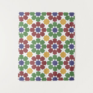 Tapiz patrón de azulejo Arte cerámico marroquí tradicion