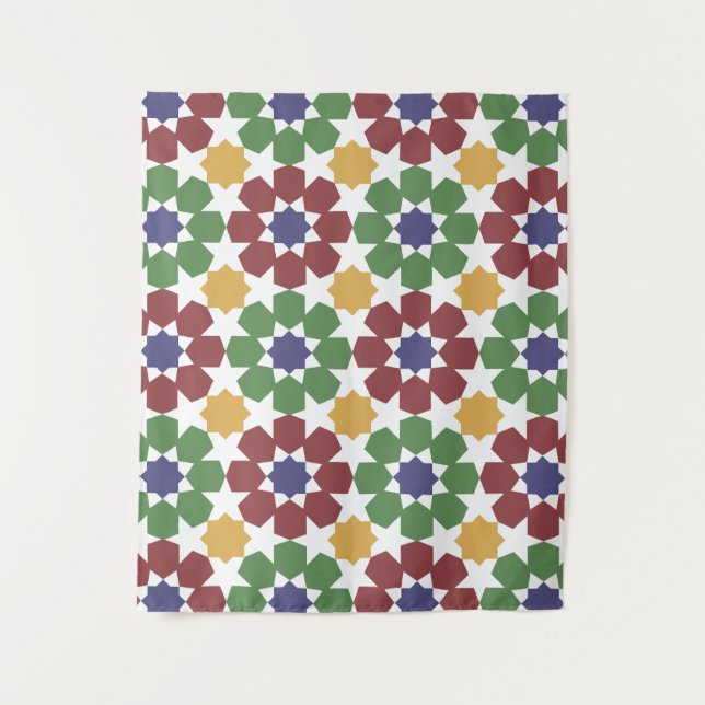 Tapiz patrón de azulejo Arte cerámico marroquí tradicion (Anverso)