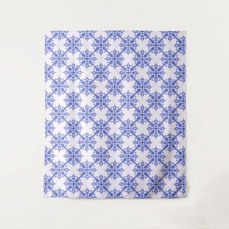 Tapiz Patrón de azulejos de líneas azules y elegantes
