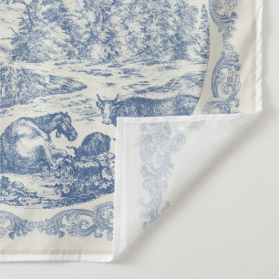 Tapiz Patrón de baldosas azules Delft vintage romántico 