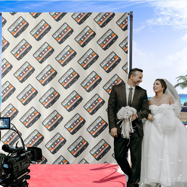 Tapiz Patrón de casete Retro El Éxito Máximo Boda (Retro The Greatest Hit Cassette Pattern Wedding Tapestry)