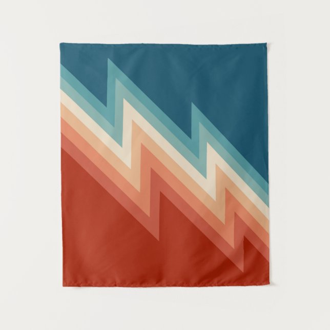 Tapiz Patrón de chevron de estilo retro (Anverso)