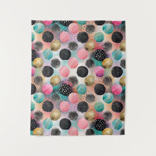 Tapiz Patrón de círculo abstracto - con Purpurina y espe