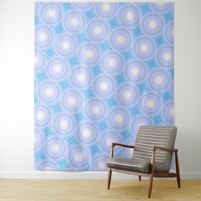 Tapiz Patrón de círculos azules del cielo (In situ)