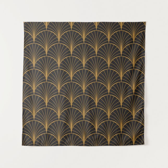 Tapiz Patrón de círculos geométricos Art Deco (Anverso)