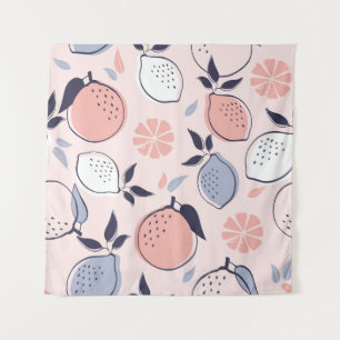 Tapiz Patrón de cítricos abstracto de limón y Naranjas e