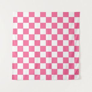 Tapiz Patrón de comprobación de color blanco rosado