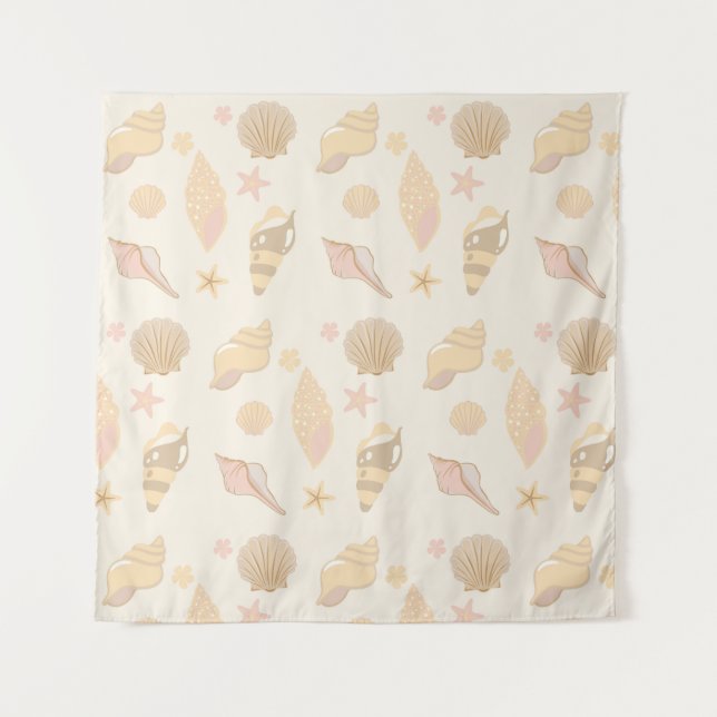 Tapiz Patrón de conchas beige (Anverso)