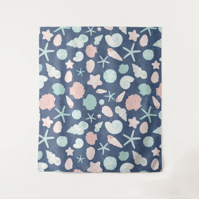 Tapiz patrón de conchas marinas (Anverso)