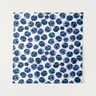 Tapiz Patrón de conjunto de arándano azul ilustrado con 