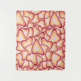 Tapiz Patrón de corazones geométricos abstractos