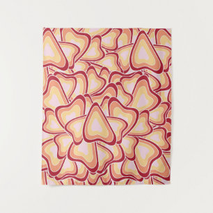 Tapiz Patrón de corazones geométricos abstractos