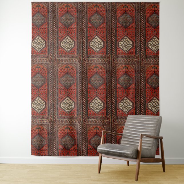 Tapiz Patrón de corredor rojo oriental  (In situ)