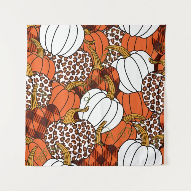 Tapiz Patrón de cosecha de la calabaza de mosaico (Anverso)