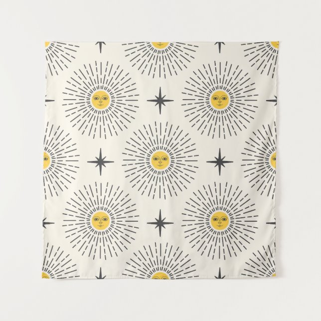 Tapiz Patrón de cosecha de luz solar celeste (Anverso)