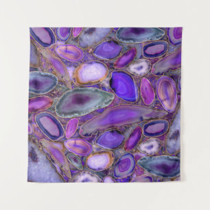 Tapiz Patrón de cristal geográfico - Púrpura y violeta